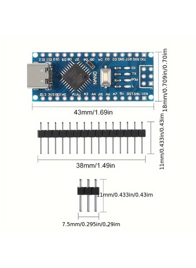 Type C CH340G Atmega328P Development Board 2pcs Micro Nano Beginner Friendly DIY Sensor Learning - Image 2